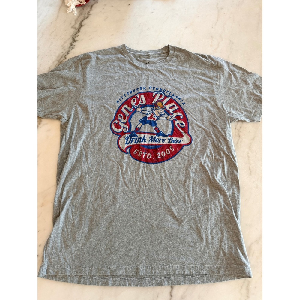 Dive Bar Shirt Club Genes Place Pittsburgh PA Mens T-Shirt Gray XL